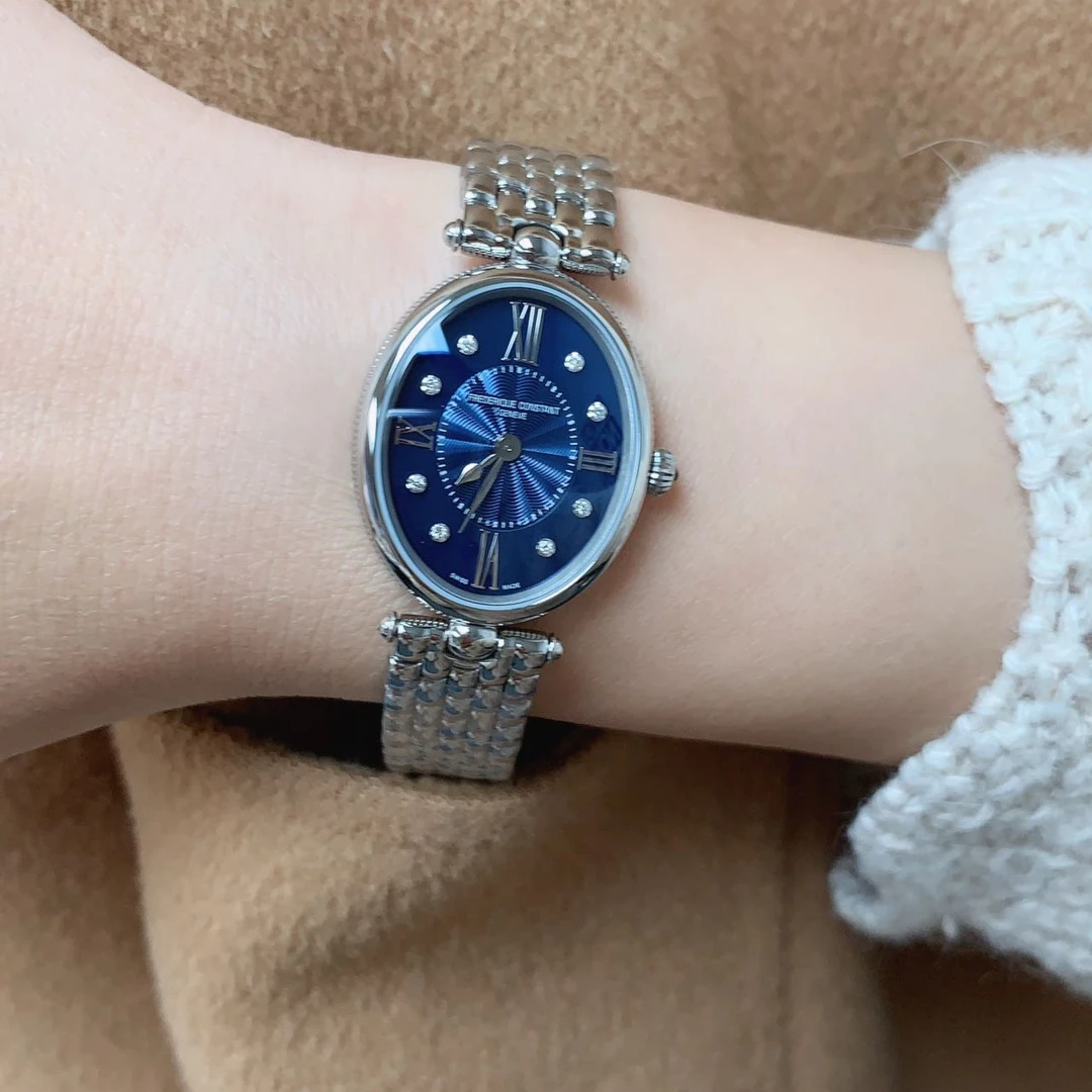 康斯登百年典雅石英女表蓝色中古25*30MM# FC-200MPN2V6B