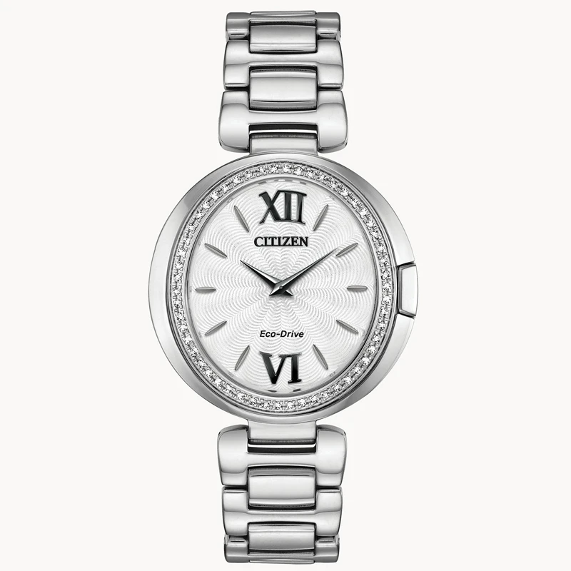 Citizen/西铁城光动能鹅蛋女士时尚钢带手表34盘#EX1500-52A