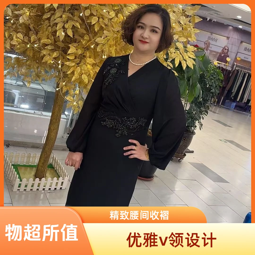 2024爆款气质时尚花边大码网红连衣裙2488款