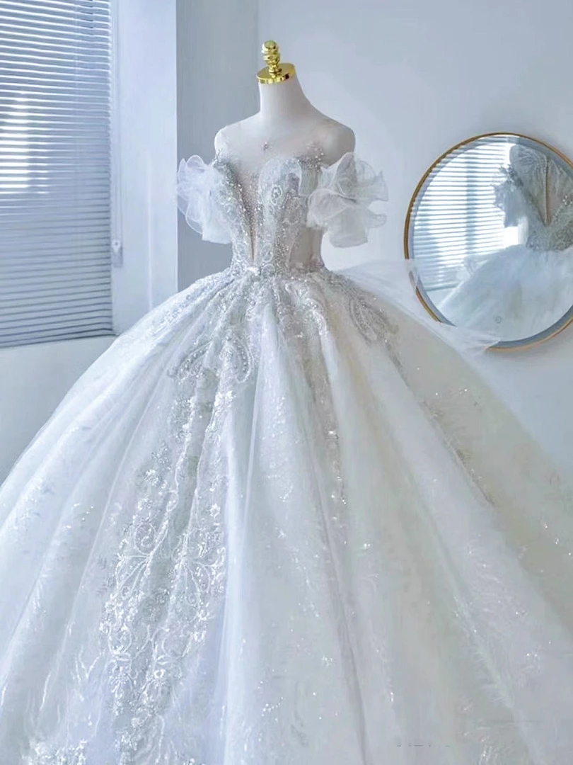 婚纱样衣酒店重工婚纱直播间选款 NO退NO换想好再拍