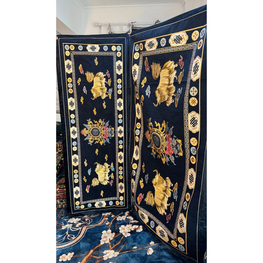 西藏包邮 2024新款七彩神牛藏式床坐垫靠背藏式沙发垫定位花刺绣