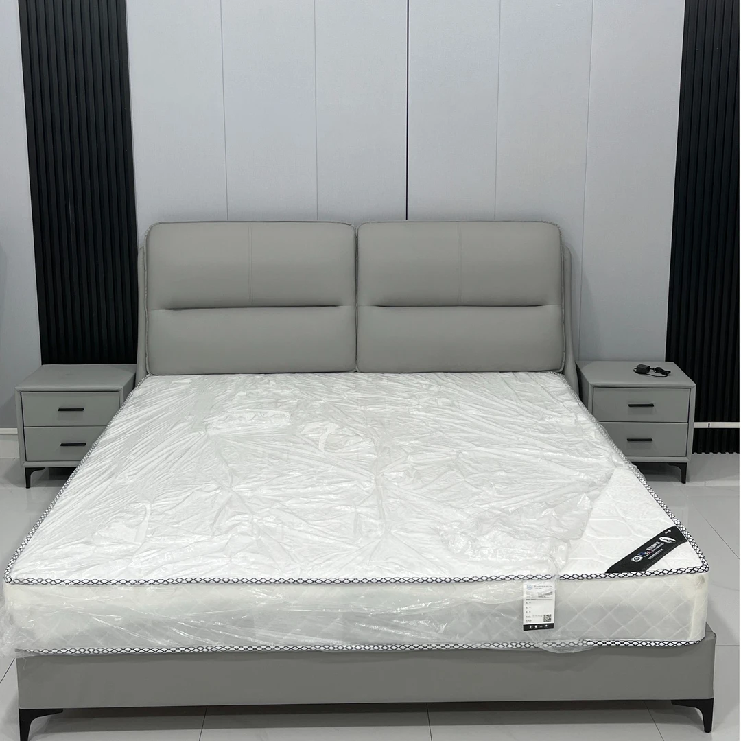 911床头板软包靠背现代简约时尚婚床主卧室落地轻奢双人床