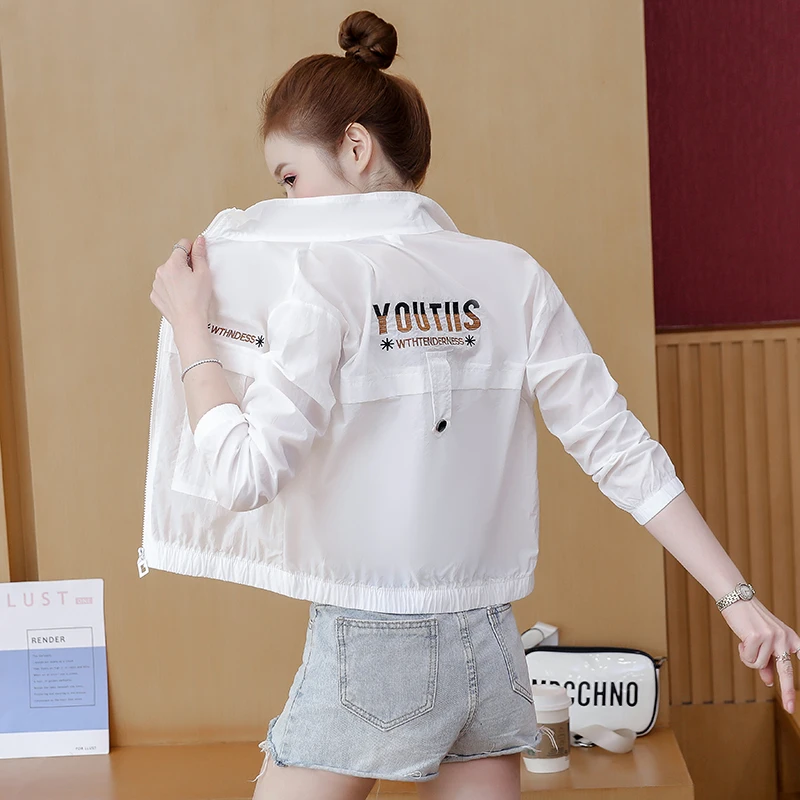 防晒衣女2025夏季新款韩版刺绣防晒服防紫外线短款薄洋气外套女