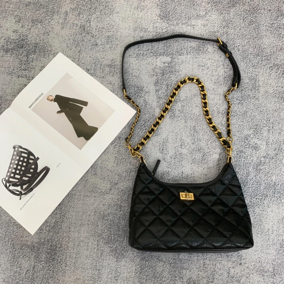 小托特包~时尚气质菱格包包-565901