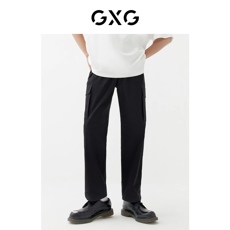 GXG男装 2022年春季新品商场同款抽绳休闲直筒长裤#GD1020082B