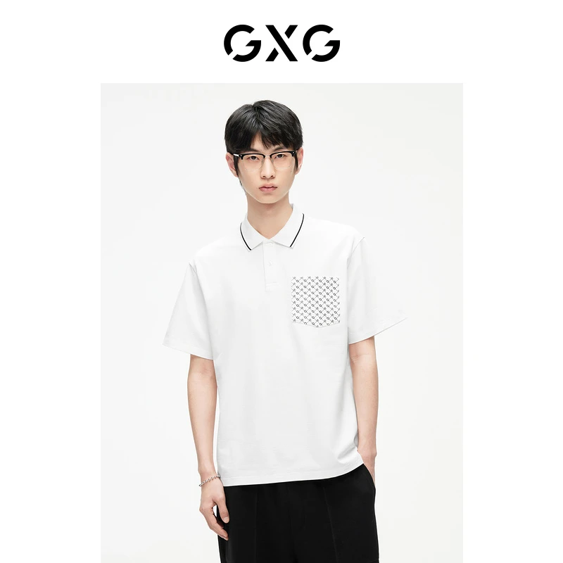 【GXG零压POLO】休闲短袖男夏季胸口贴袋polo衫宽松通勤#G24D242278