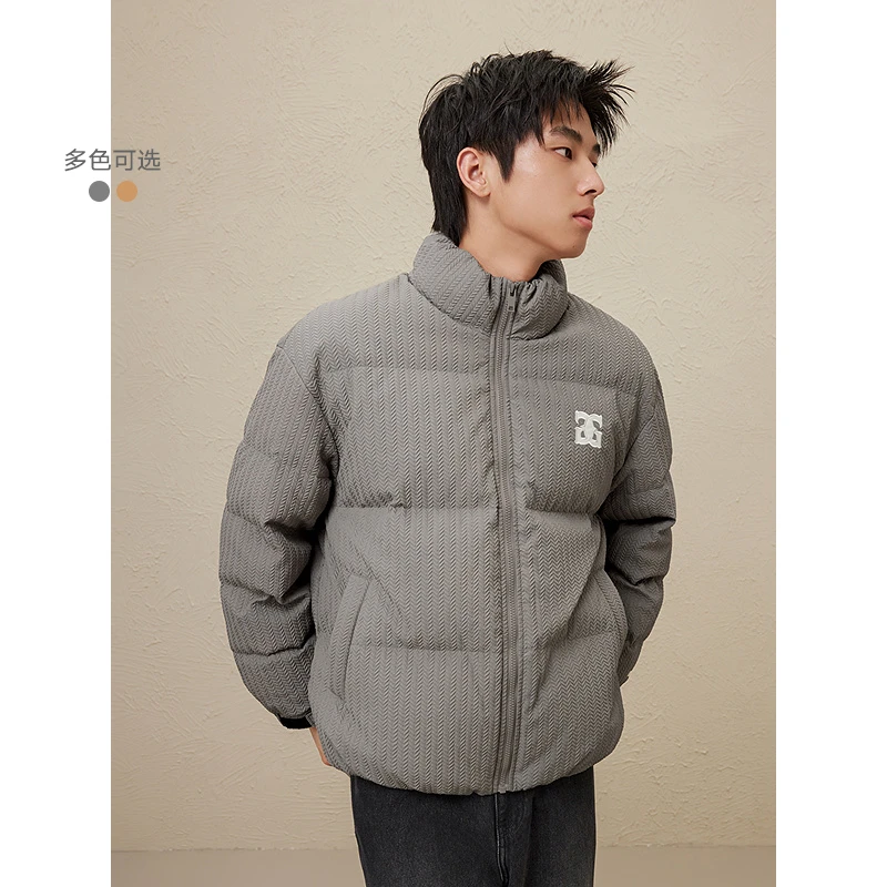 GXG暖绒绒 雅丹风双色潮流宽松加厚保暖男士羽绒服#G24DY24002