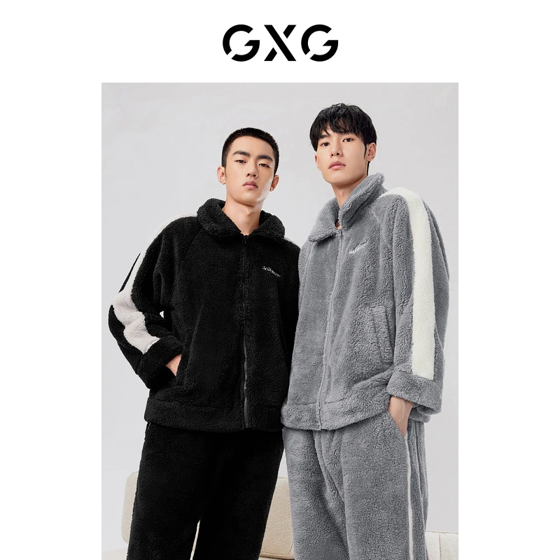 GXG男士加厚冬季翻领可外穿保暖家居服套装 2022新品#10D1JJ3289J