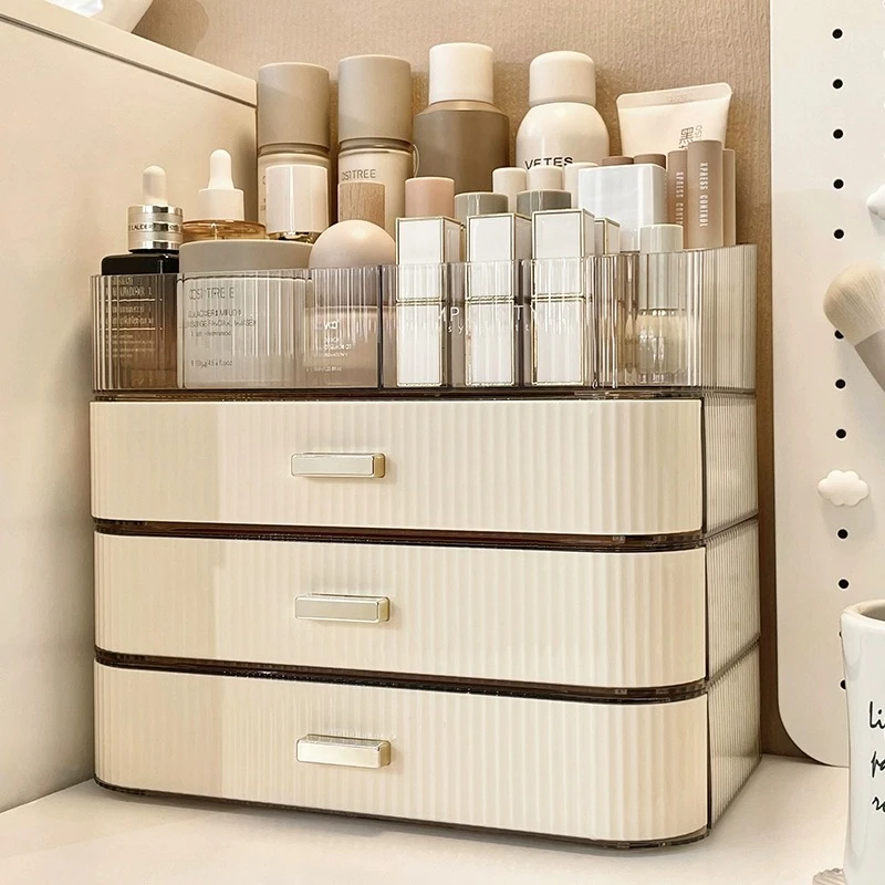化妆品收纳盒大容量桌面梳妆台护肤品口红面膜置物架抽屉式收纳架