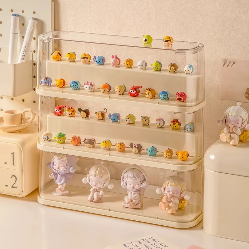 萌粒展示盒盲盒防尘手办泡泡玛特透明亚克力摆件收纳架陈列防尘柜