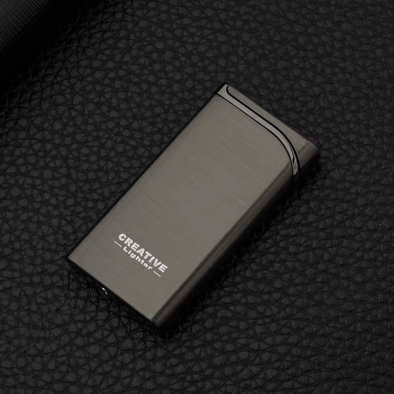 超薄全金属气体防风打火机小巧便携轻便循环充气男士耐用送人自用