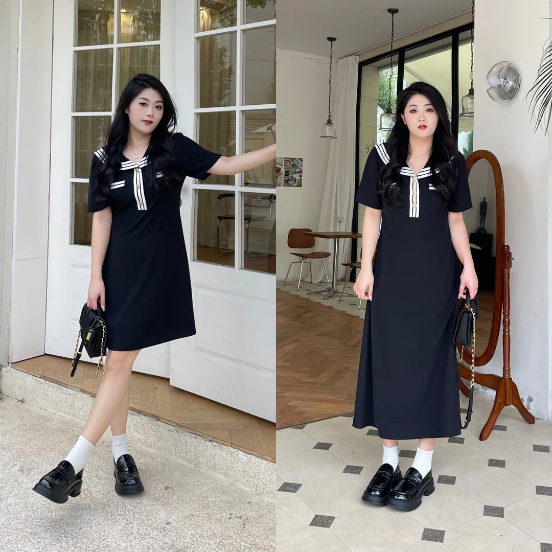 QC宣宣Liedu【津坂高校】微胖女气质海军领长短款连衣裙ZY306Q95