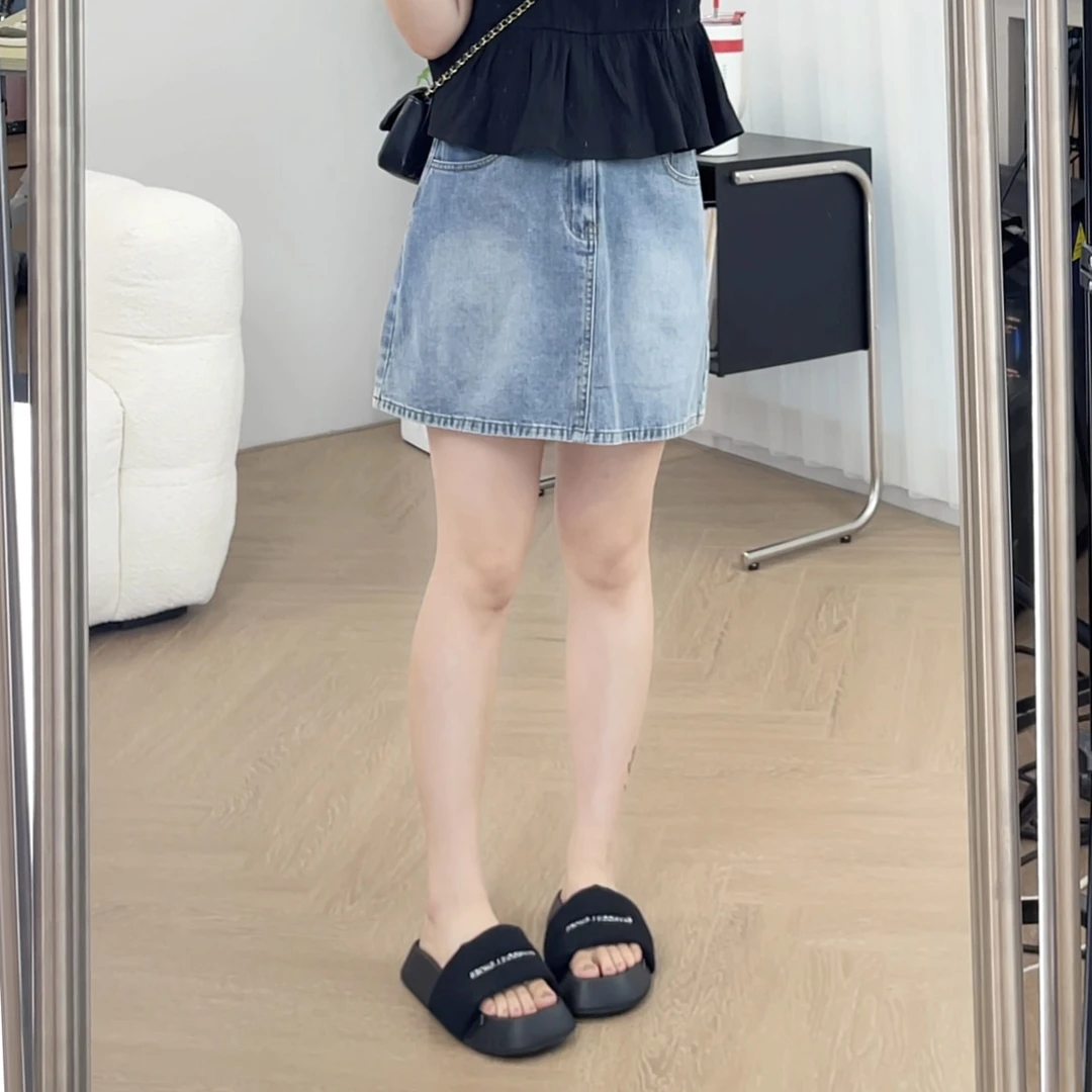 QC宣宣Liedu【辣妹人设】微胖大码女百搭显瘦A字牛仔半身裙ZY306Q34