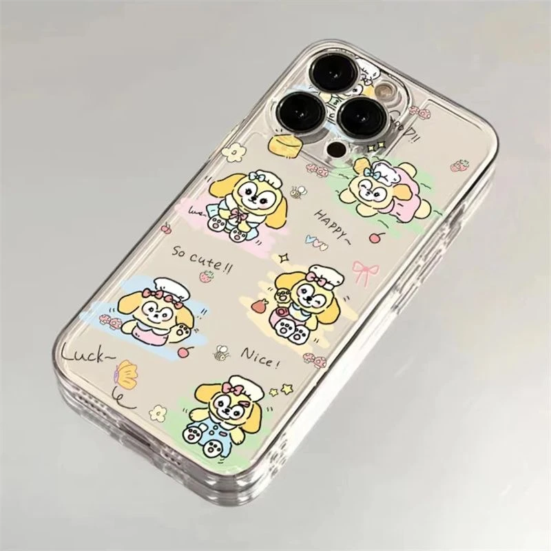 卡通可爱饼饼插画适用12苹果手机壳14promax新款iPhone13女11防摔