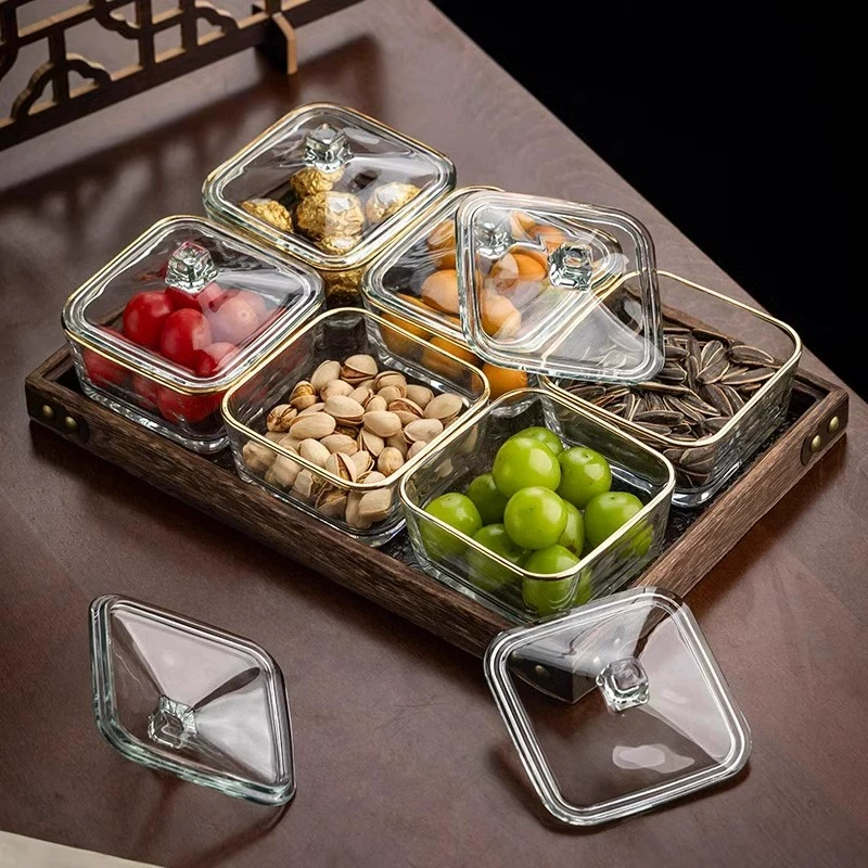 果盘干果盘家用新中式水果盘茶几客厅待客轻奢干果收纳盒