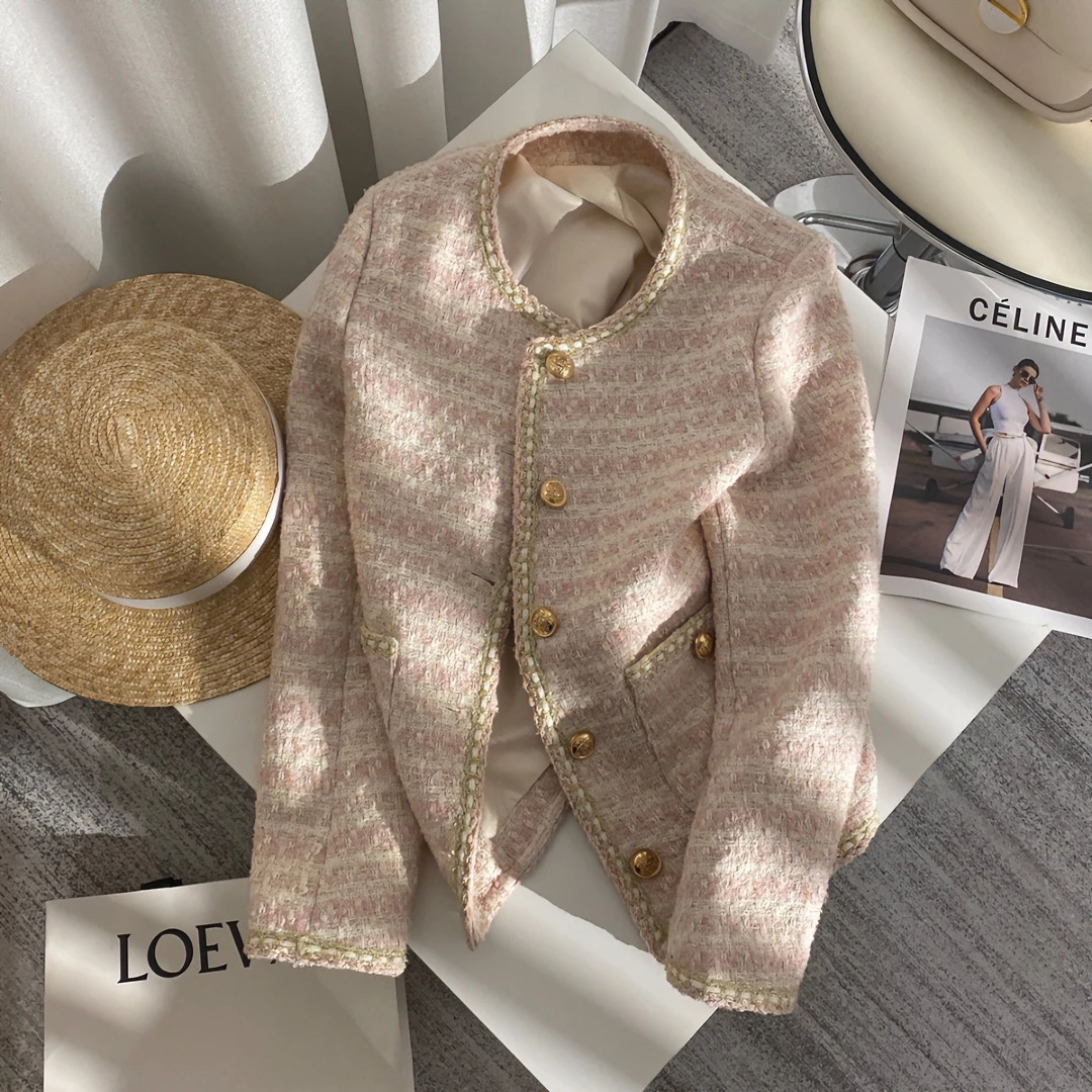 早春小个子高级感轻奢洋气外套女款春秋季短款百搭气质小香风外套