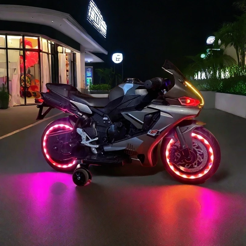 2-8岁新款摩托车电动越野防侧翻童车充电早教玩具车可坐人三轮车