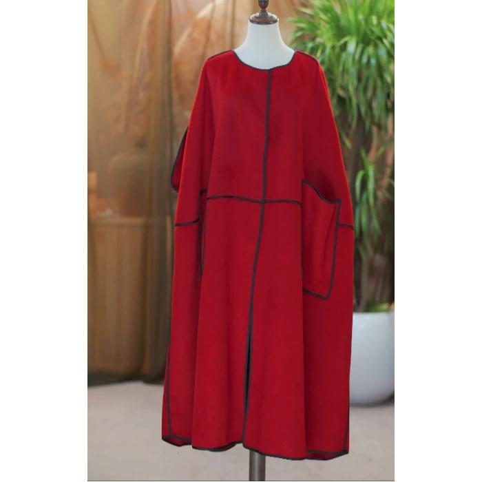 穗缎 气质形象款红色大衣2119