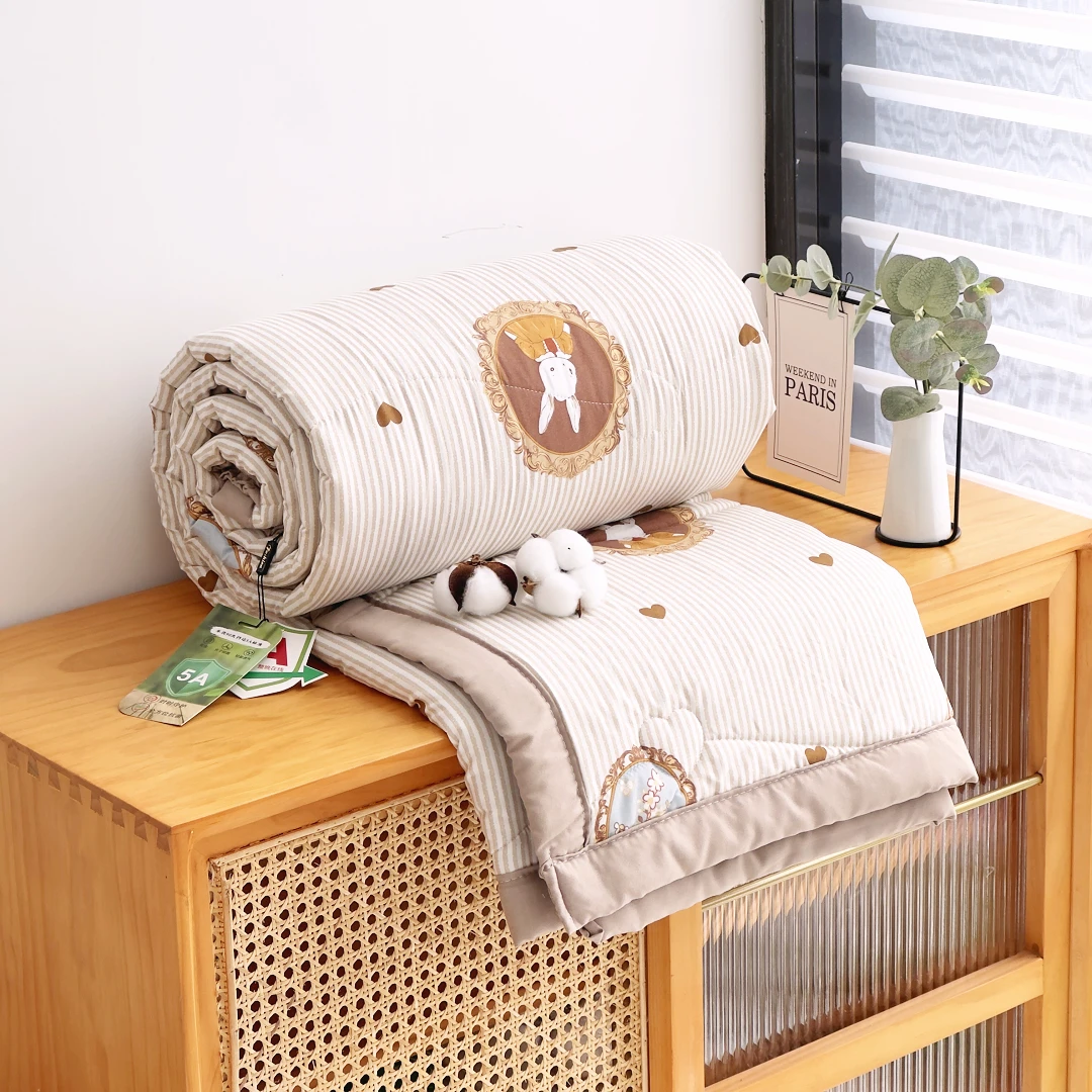 【京かわ会社】水洗棉加厚春秋被150*200cm恬静兔