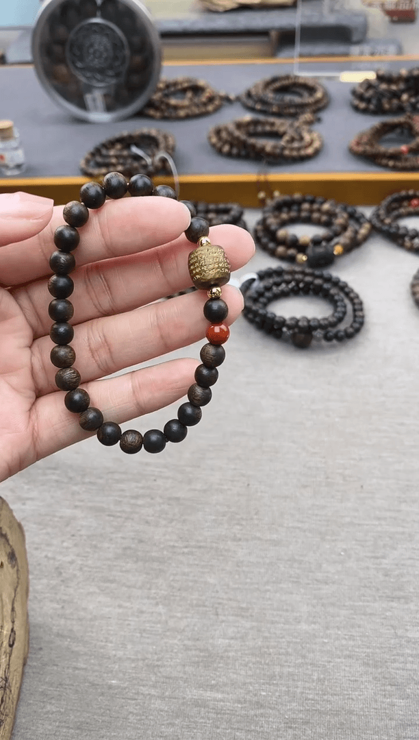 【闪购商品】沉香手串富森红土0.6+五条+配饰沉水单圈