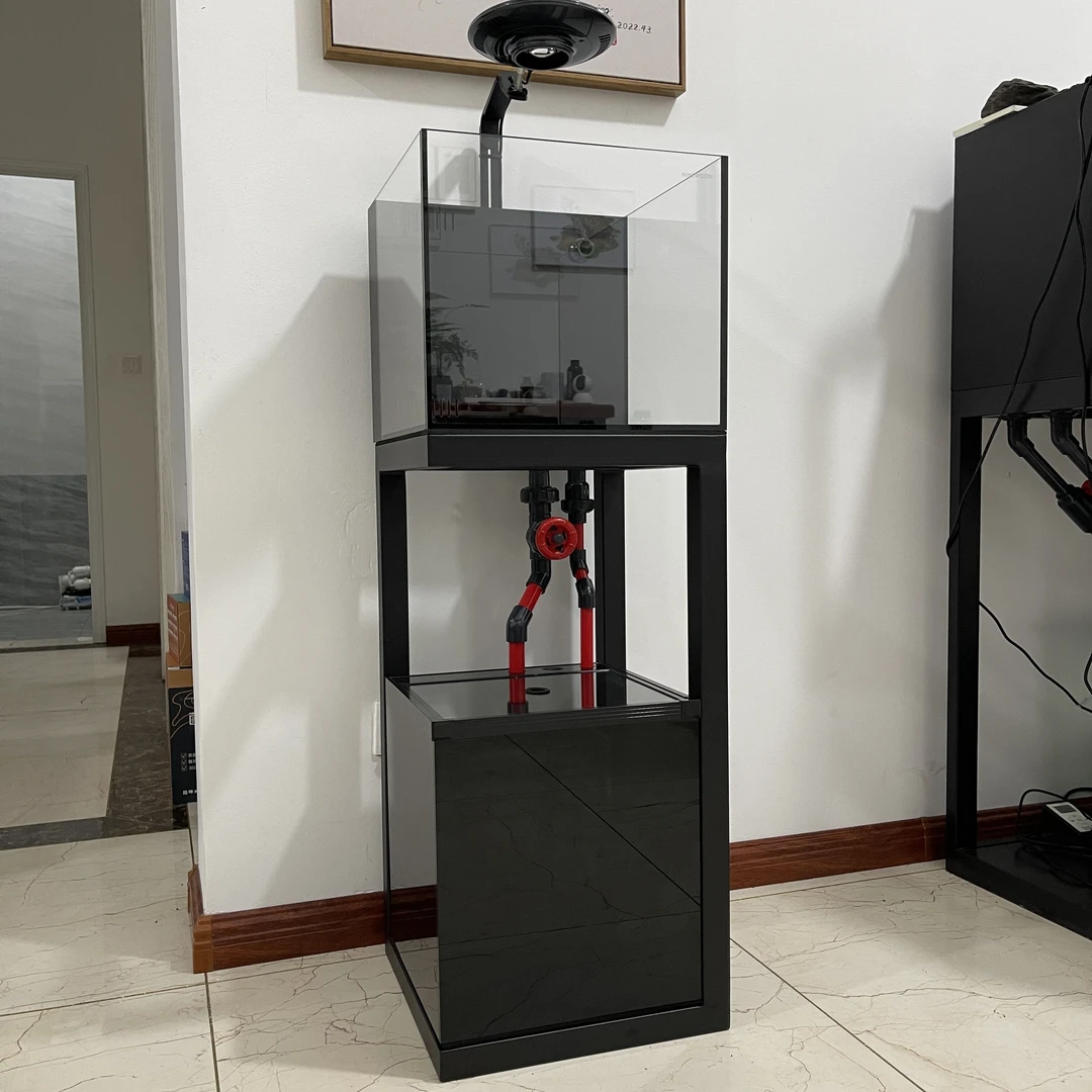 曼鱼系列40方缸底虑缸工业风淡水海水通用水族超白底滤缸