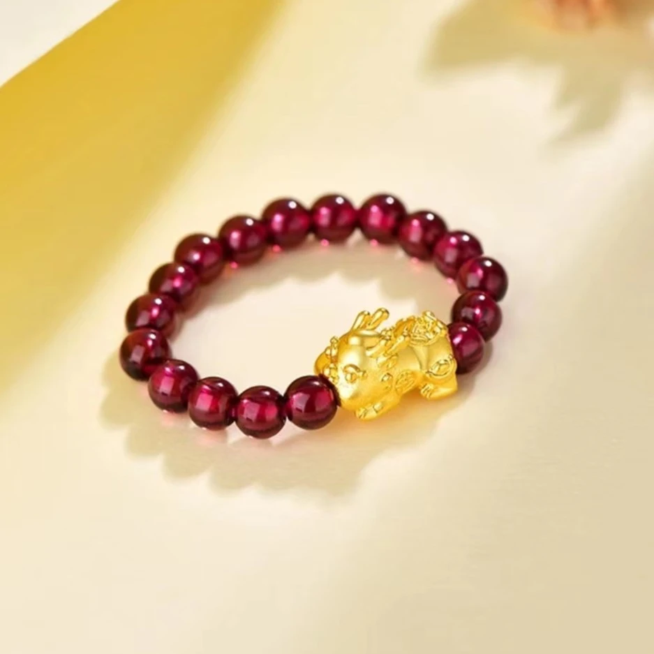 Chow Tai Seng/周大生貔貅 足金999戒指/手链配石简约气质