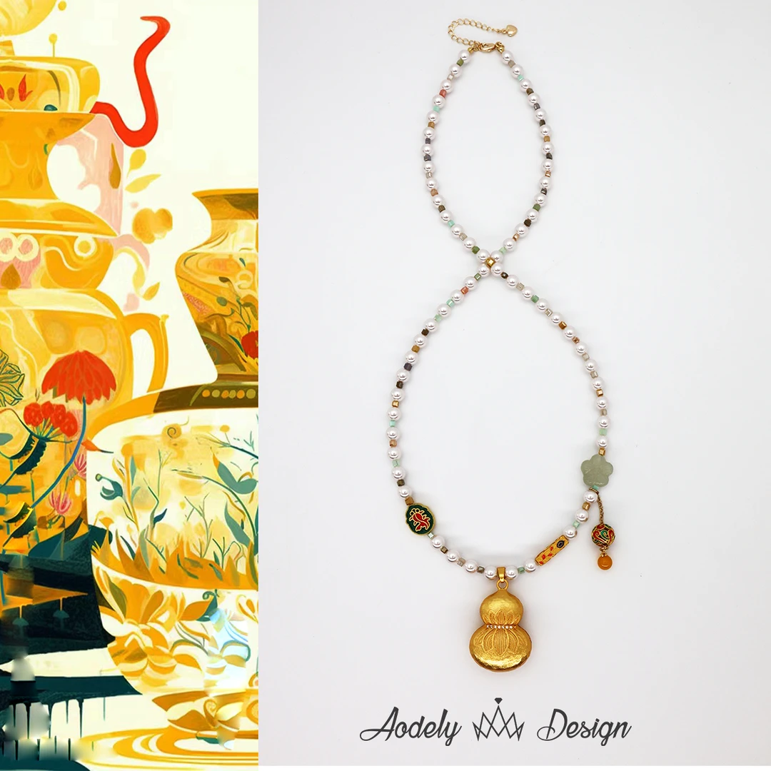 【莲花葫芦】国潮新中式百搭时尚珠珠项链X-146