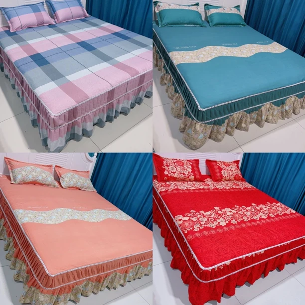 床罩三件套 四季款 枕头套50cm*80cm)床长2.3米