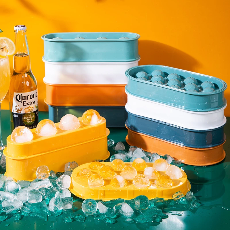 自制冰球冰块模具冰箱带盖制冰格冻冰块神器大容量家用储冰制冰盒