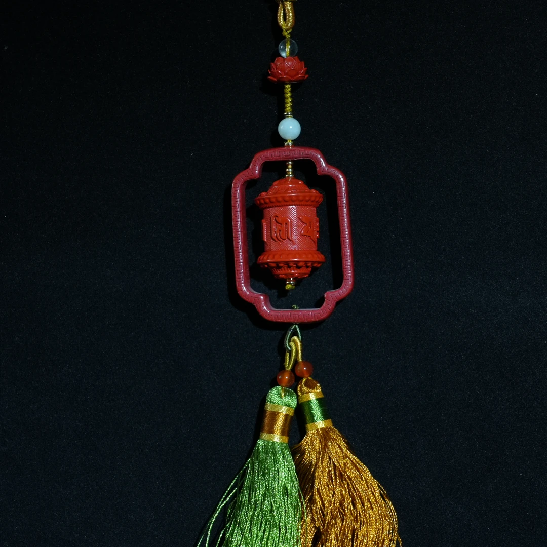 含辰砂工艺品朱砂转经筒型车挂ZS402