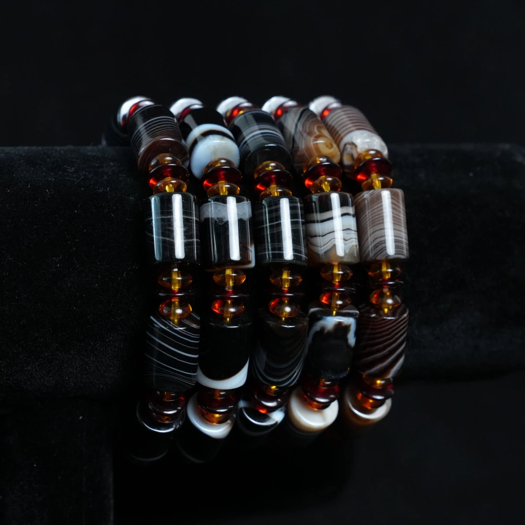 玛瑙桶珠手串单圈10mm左右 （多样性发货） 1028-5