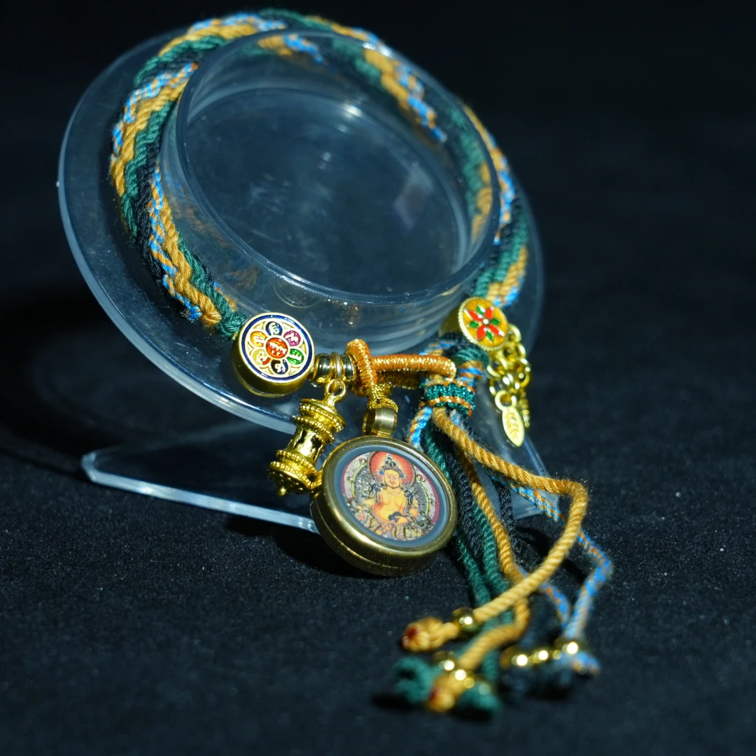 钛钢布艺手链 藏式唐卡手链 1105-15