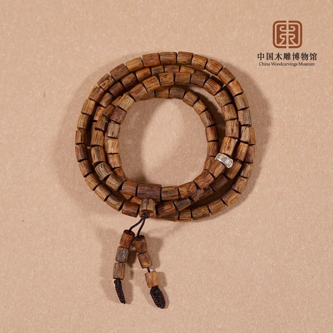 【中国木雕博物馆】【22】桶珠莺歌绿奇楠天然沉香手串
