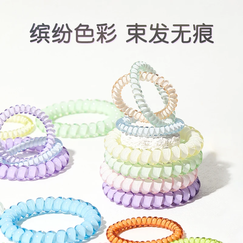 lolola萝萝拉电话线发圈高级感女头绳透明高颜值发绳彩色扎头皮筋