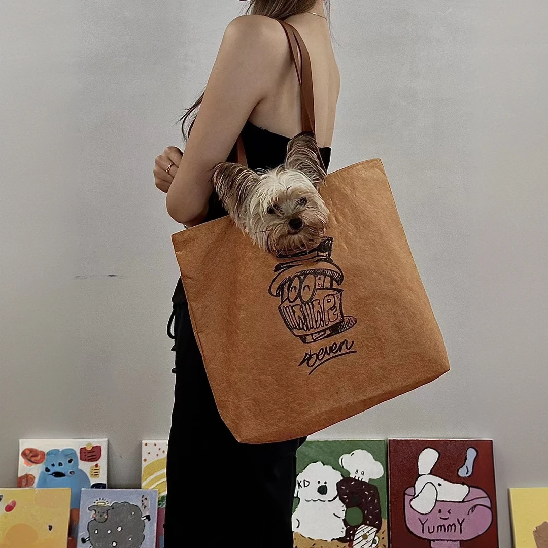 顺顺尼牛皮纸环保袋时尚休闲百搭