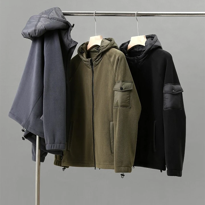 加绒又好看 秋冬男士防寒保暖高弹力奥粒绒卫衣连帽外套潮可情侣