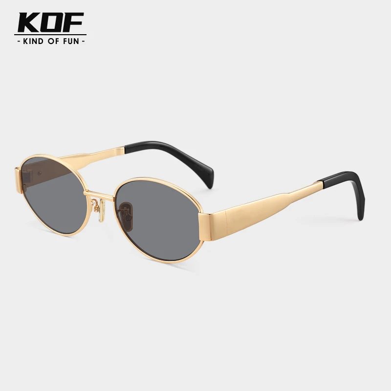 KOF复古时尚潮流太阳镜偏光女款遮阳防紫外线椭圆形小框时尚墨镜