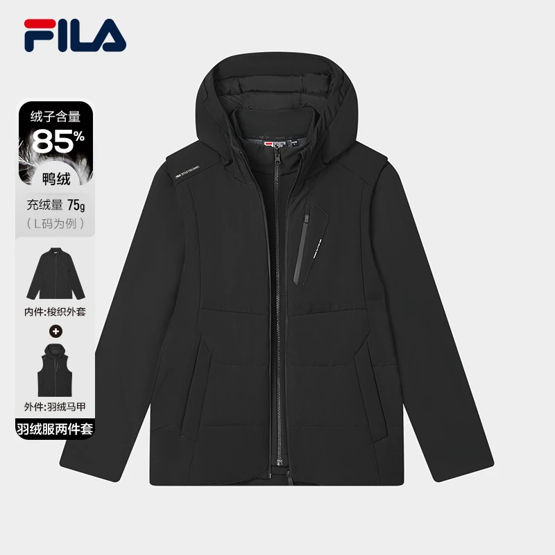 Fila/斐乐羽绒马甲两件套【鸭绒85%】通勤保暖亲肤棉羽F11M443913F