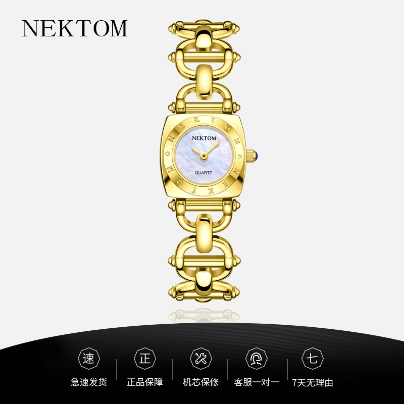 NEKTOM【猪鼻子】时尚防水手表同款专柜女士手表小金表