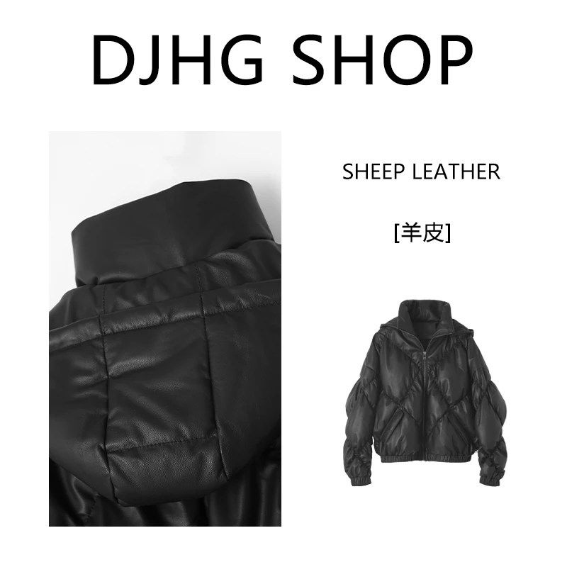 【周董*原创设计】鹅绒小羊皮衣女外套带帽