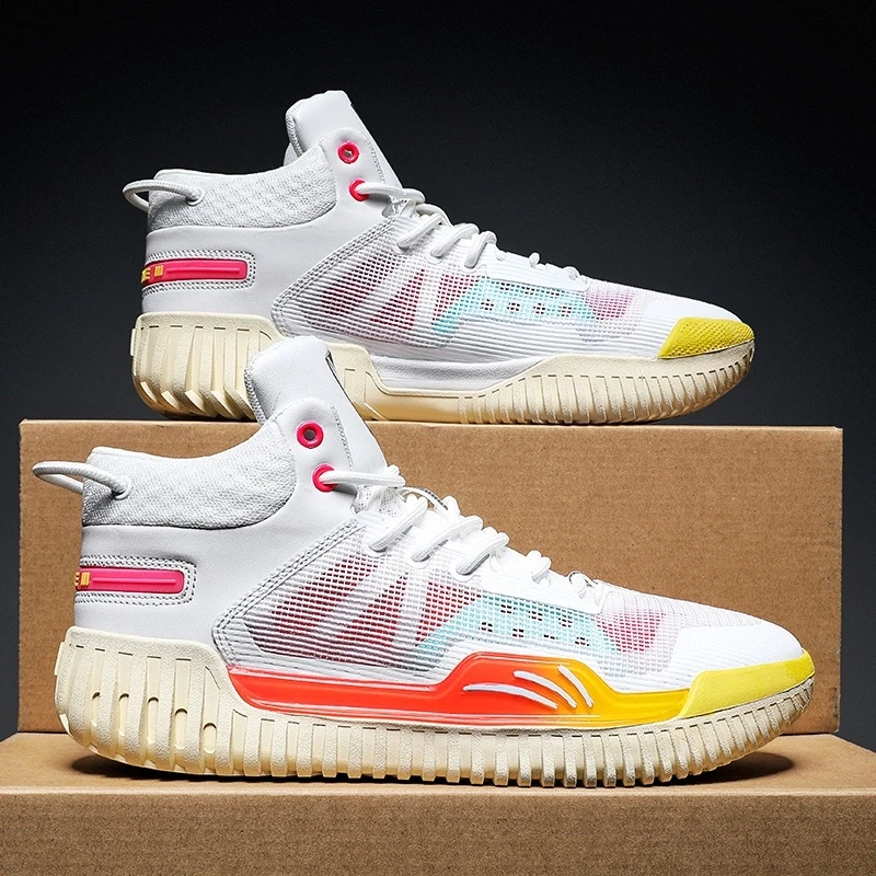 【断码清仓】反伍3篮球鞋男中小学生中帮耐磨透气明星马拉松跑步鞋