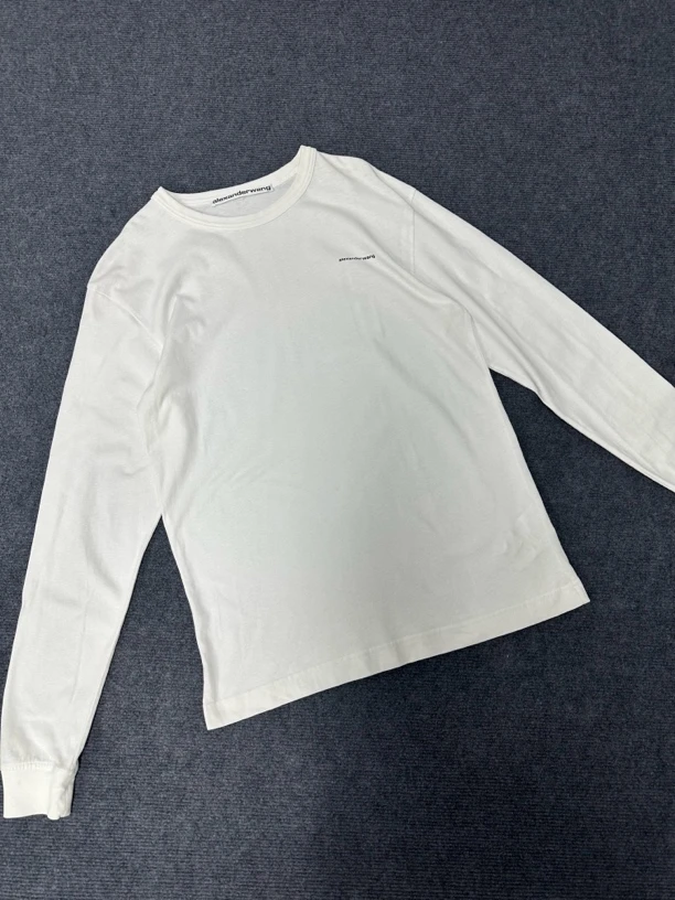 97新Alexander wang/亚历山大王 白色长袖t恤S码/平台1500/污渍图