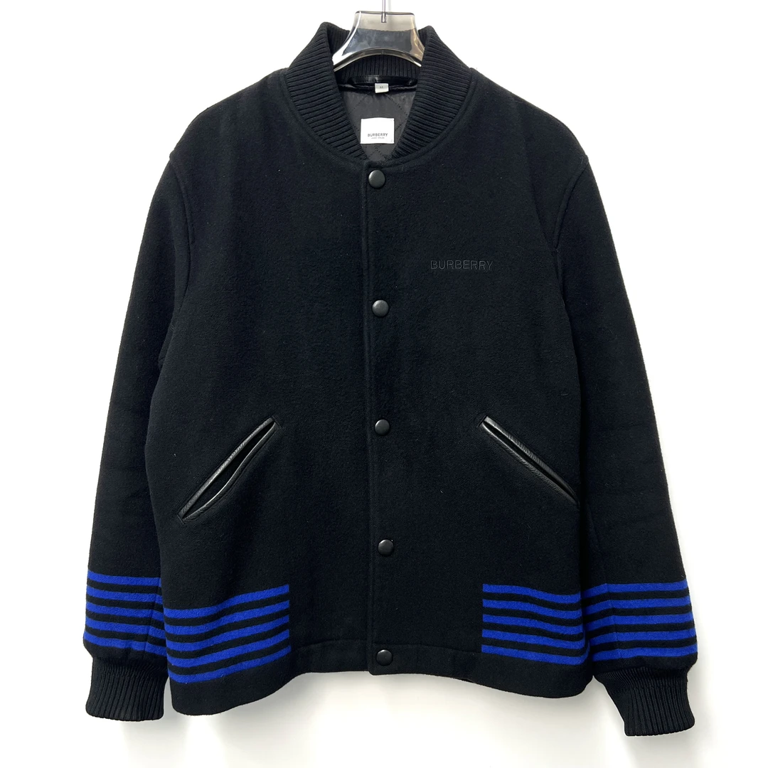 99新 Burberry/博柏利 ss22刺绣logo羊毛棉服外套 52码 /