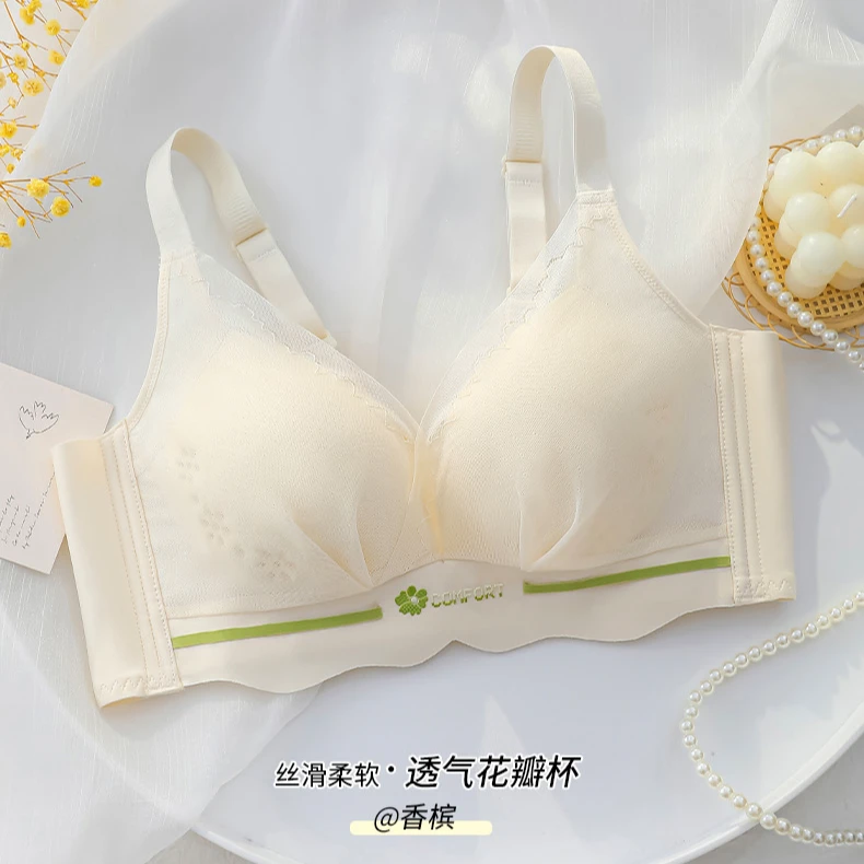 爆款内衣无钢圈轻薄薄款清大胸显小无痕文胸蕾丝舒适调整型聚拢