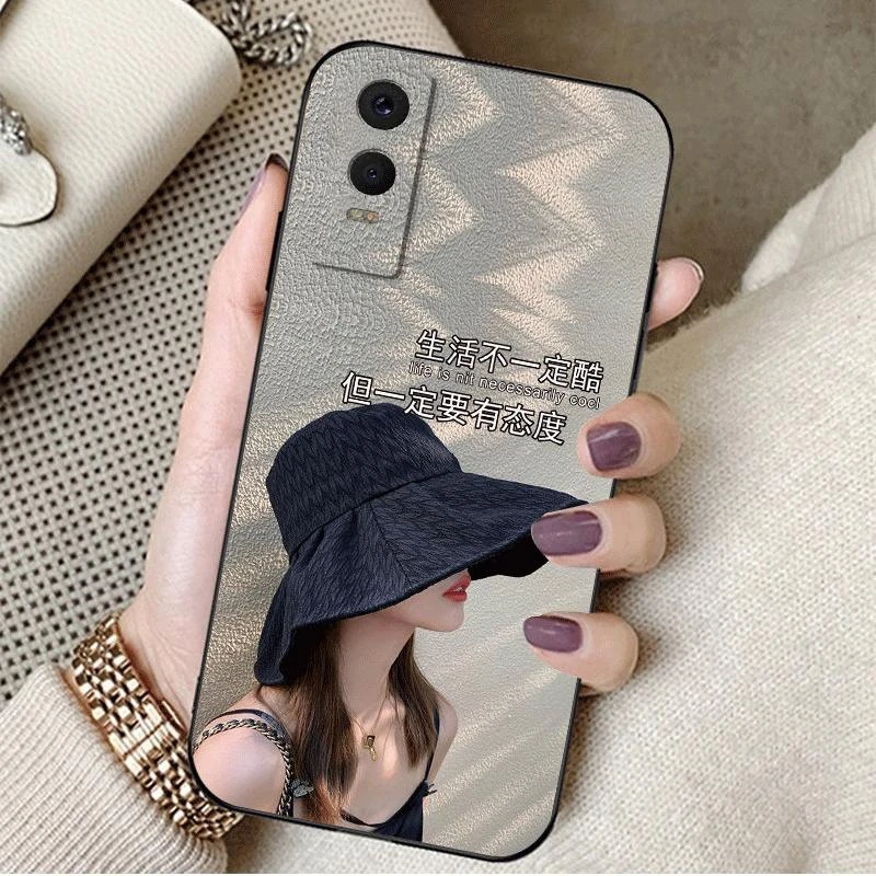 适用生活要有态度vivoy76手机壳硅胶软壳时尚高颜值简约创意全包