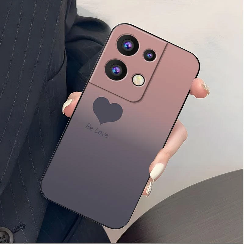 适用OPPOreno8手机壳oppoRENO8硅胶渐变撞色爱心女款防摔软壳时尚
