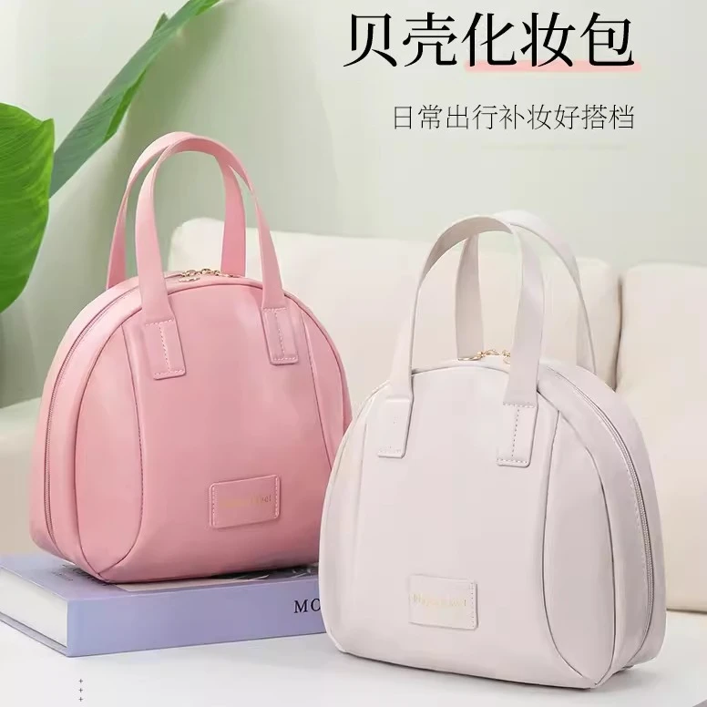 高颜值大容量便携式女2024小众旅行洗漱化妆刷收纳袋美拉德手提包