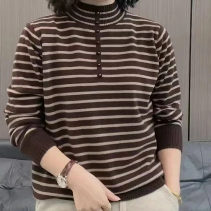 新款精品百搭时尚女装潮简约打底上衣打底衫长袖内搭女款