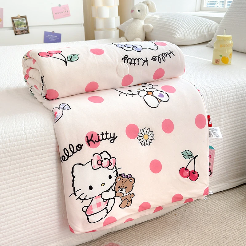 三丽鸥HelloKitty猫A类针织棉儿童大豆纤维夏被少女可机洗春秋被