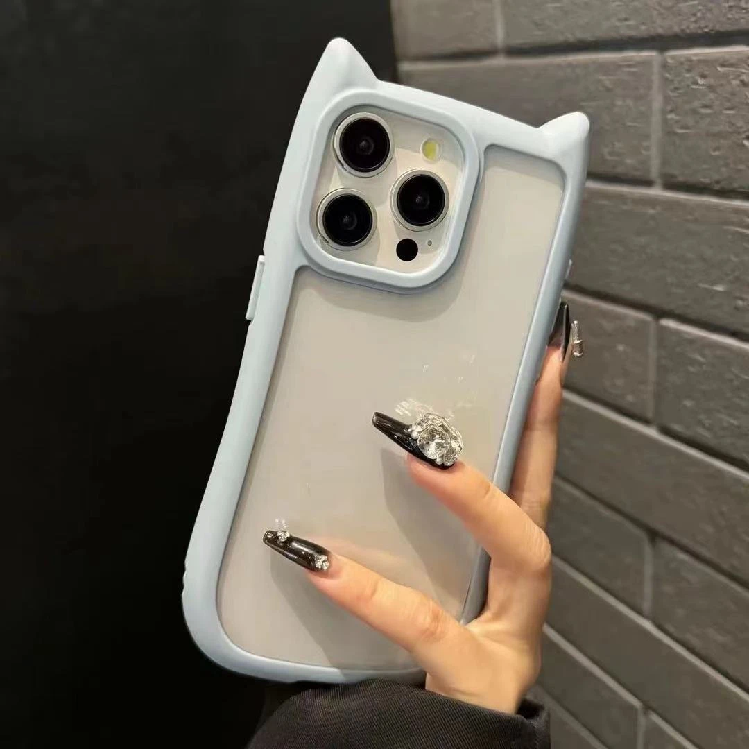 可爱猫耳适用苹果15/14/13手机壳iPhone13ProMax新个性小众11潮牌